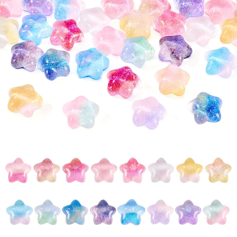 3219 32Pcs Luminous Star Charms Glow in The Dark Star Flatback Charms